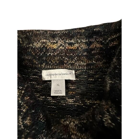 Christopher & Banks Knit Button-Front Cardigan XL MarledKnit Cottagecore Preppy - Picture 4 of 7